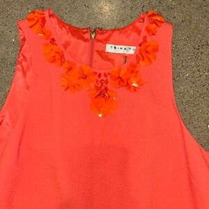 Trina Turk Vibrant Coral Sleeveless Dress